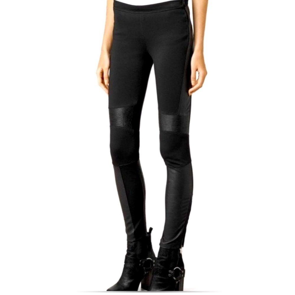 All Saints Lindsell Biker Pants Leather Panel